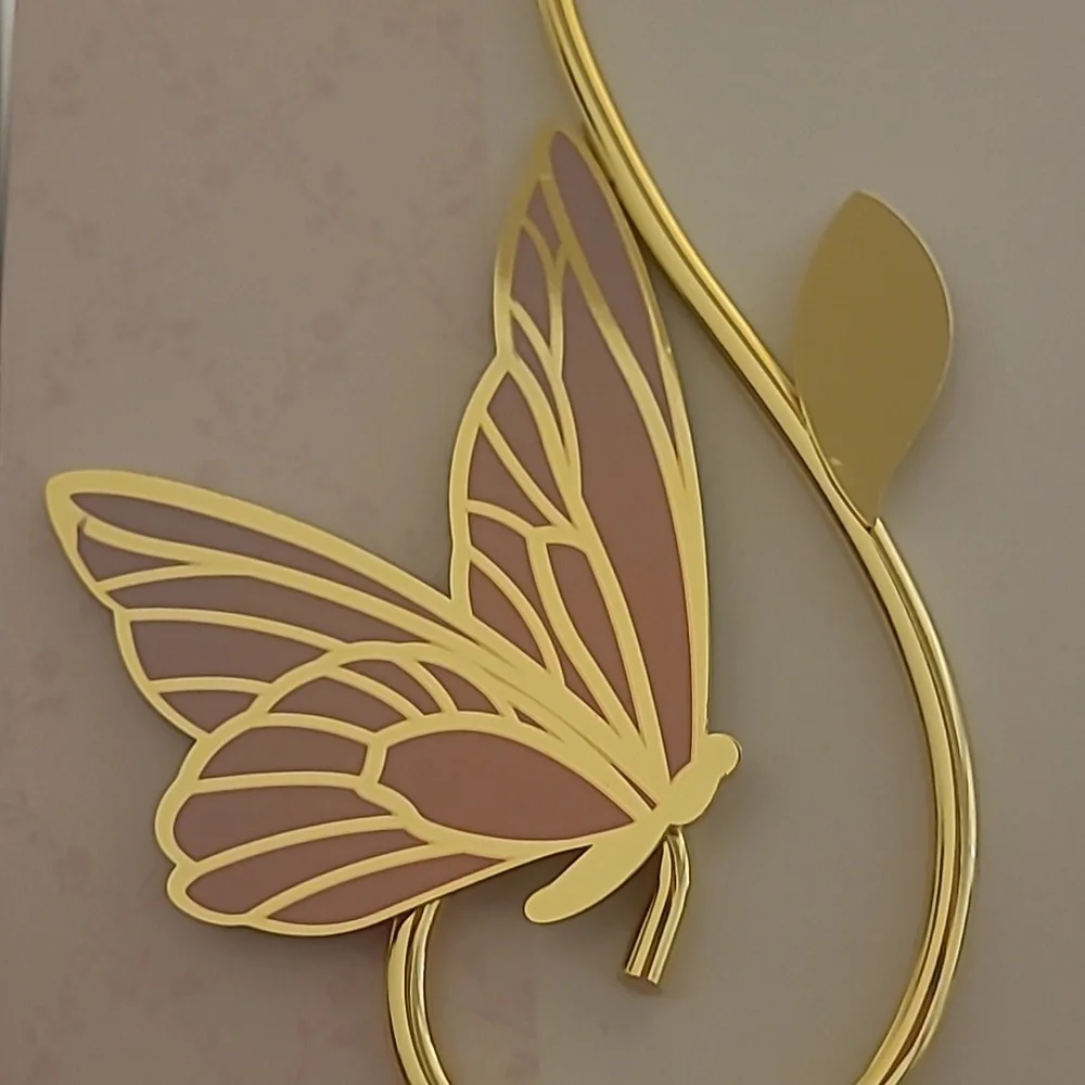 Butterfly Wreath Hanger in Gold and Pink